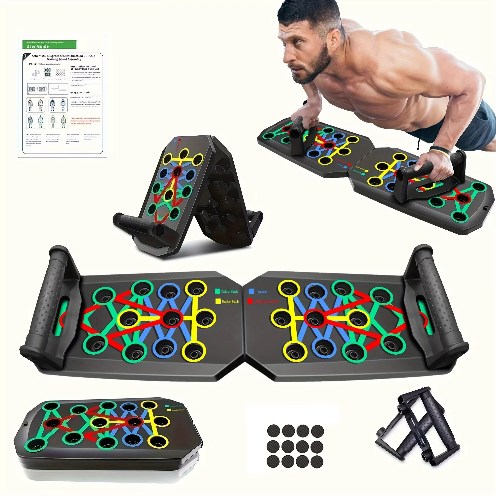 Push Up Board Foldable Multi Function - 1 stuk opvouwbaar, multifunctioneel push-up bord
