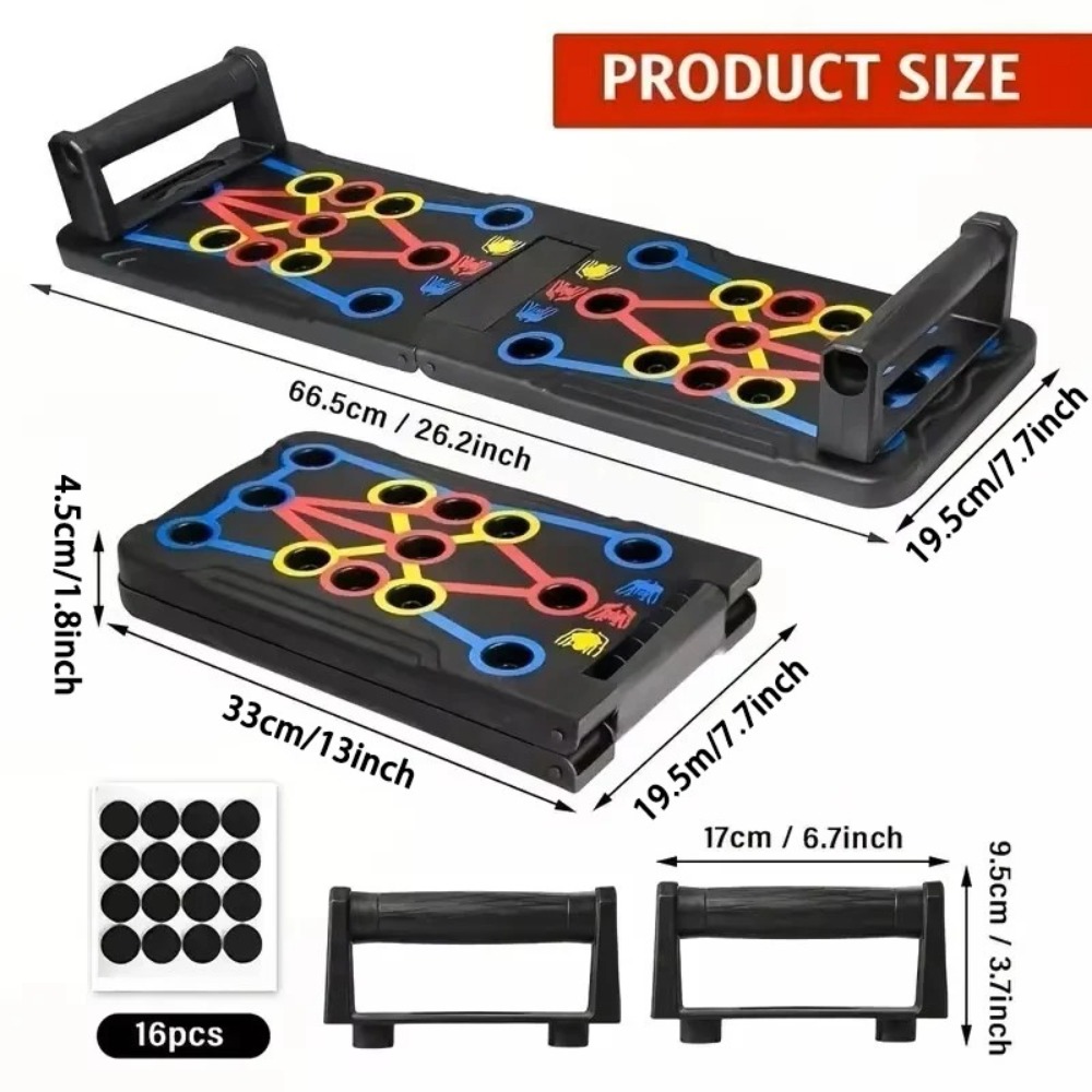 Push Up Board Foldable Multi Function - Draagbare multifunctionele push-up boardset met handgrepen