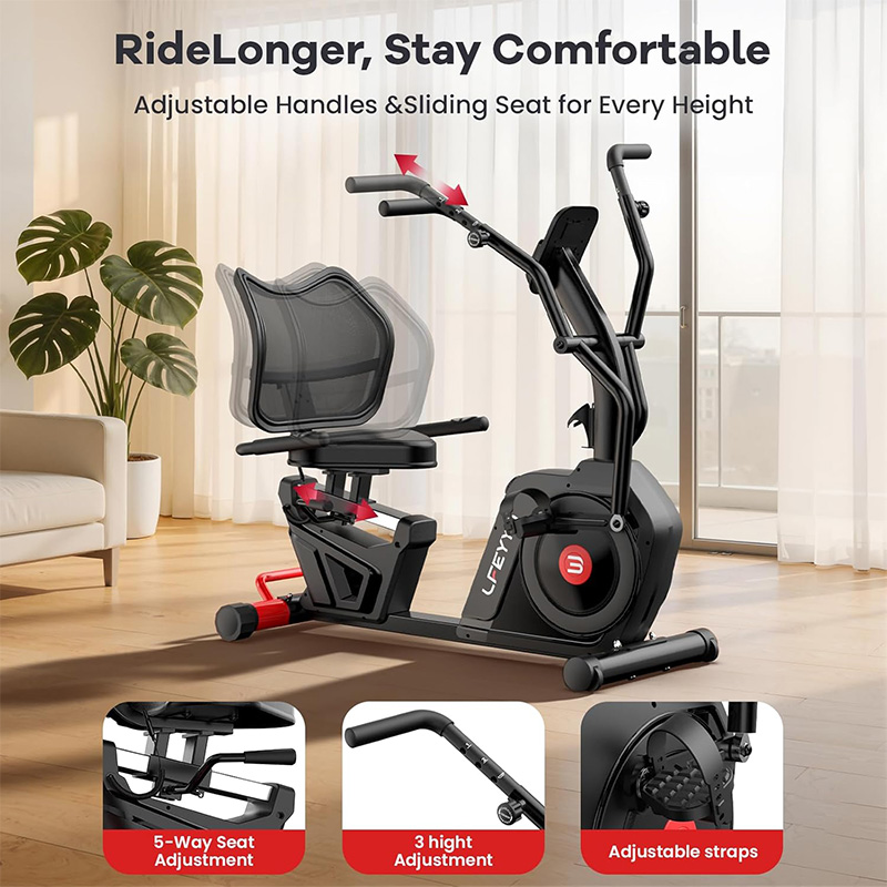 Pooboo Recumbent hometrainer,  - Exercise Bike Magnetic Resistance recensie en prijs