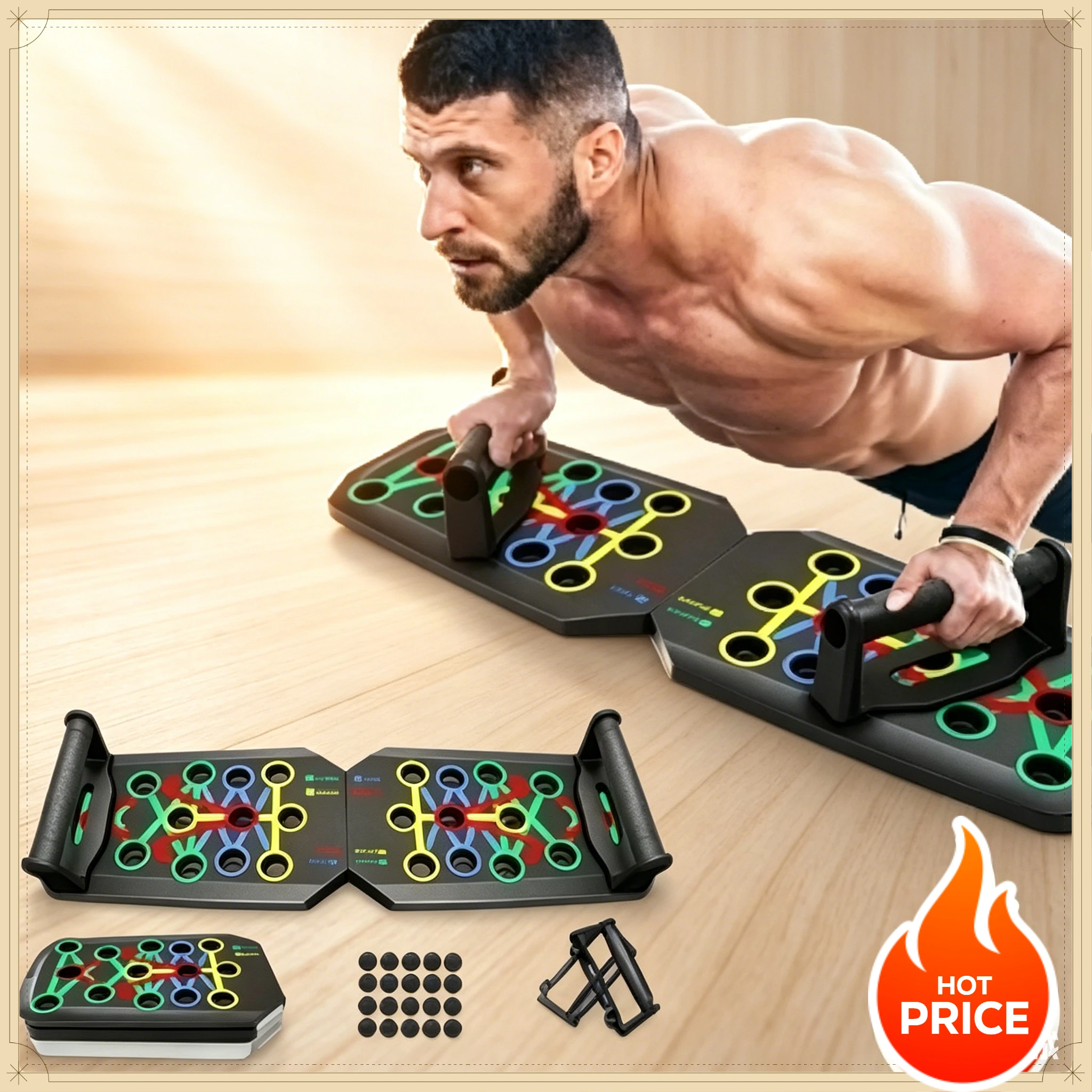 Huishoudelijk opvouwbaar push- - Push Up Board Foldable Multi Function recensie en prijs