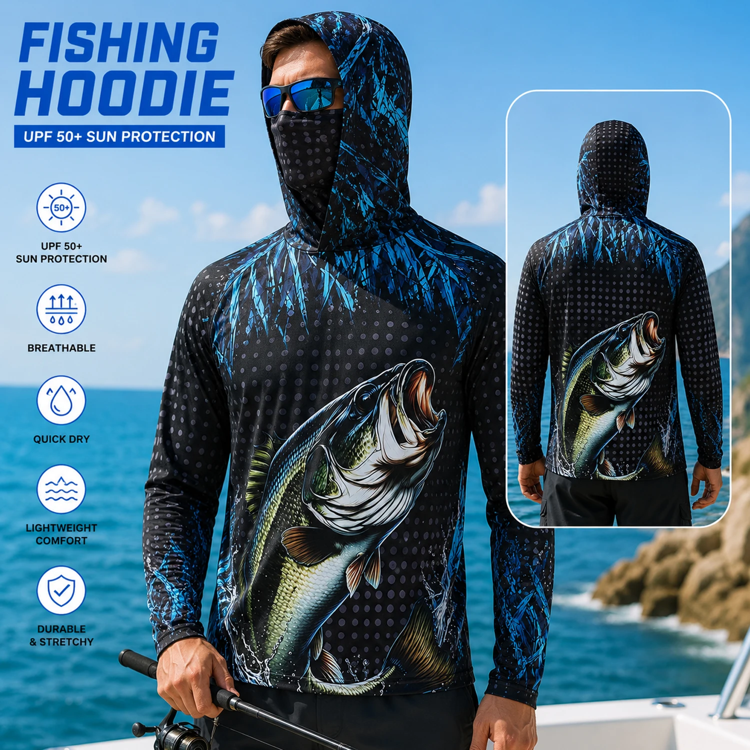 Heren UPF50+ vishoodie met gez - Hiking recensie en prijs