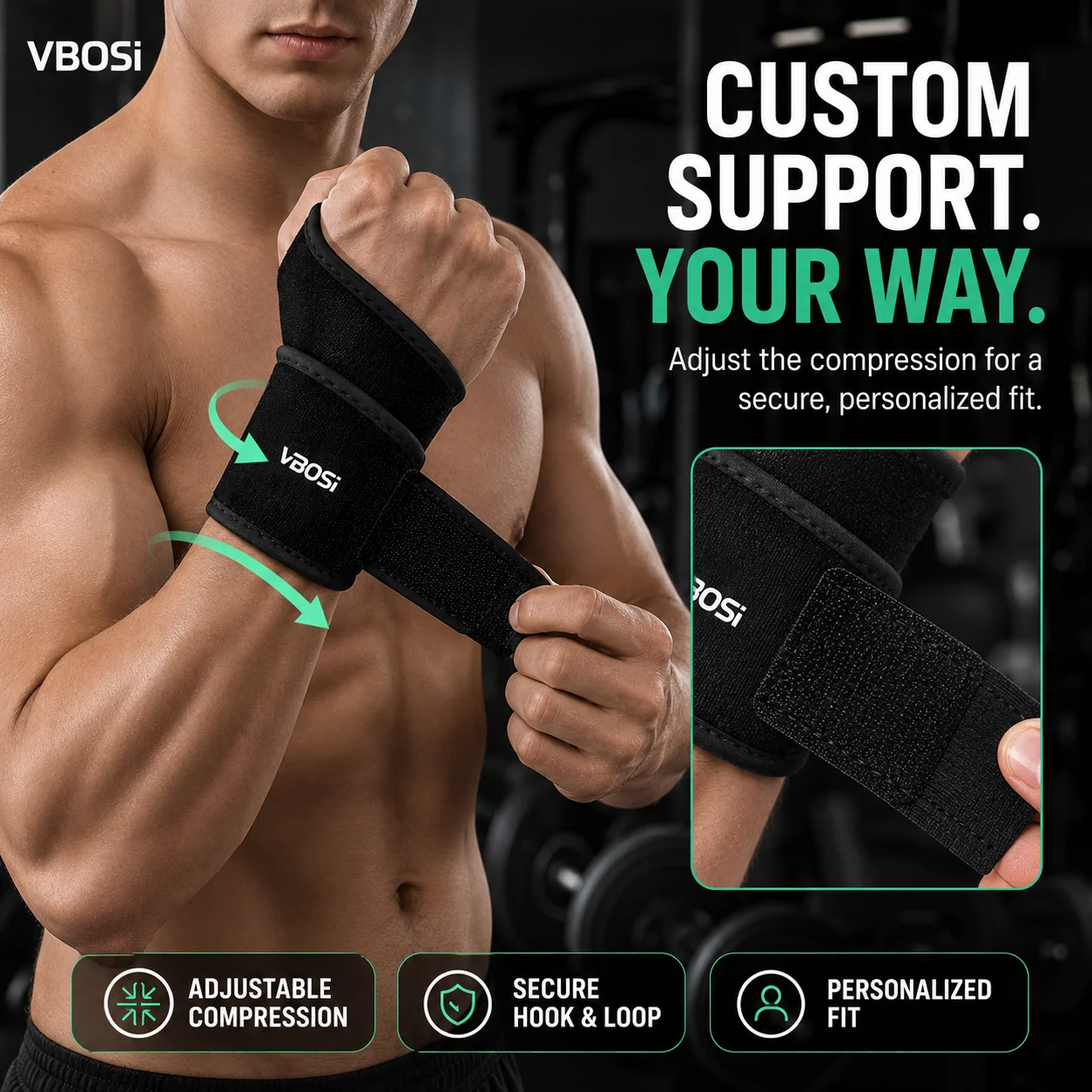 VBSOi verstelbare polsbrace me - Wrist Wraps Weightlifting Support recensie en prijs