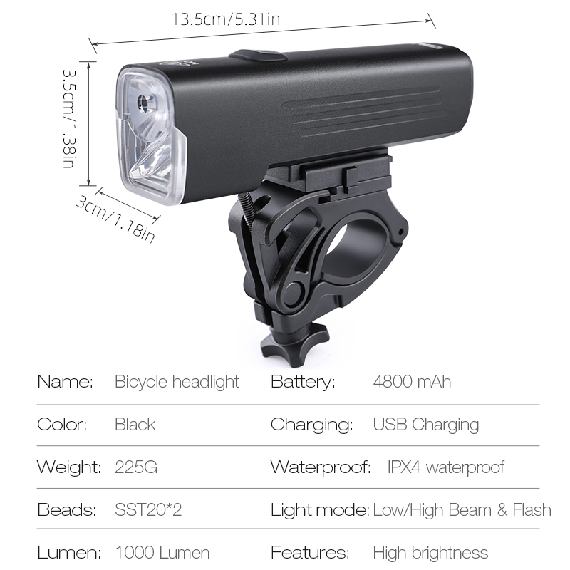 GIYO 1000 Lumen Fietslicht USB - Rechargeable Bicycle Headlight 1000 Lumen recensie en prijs